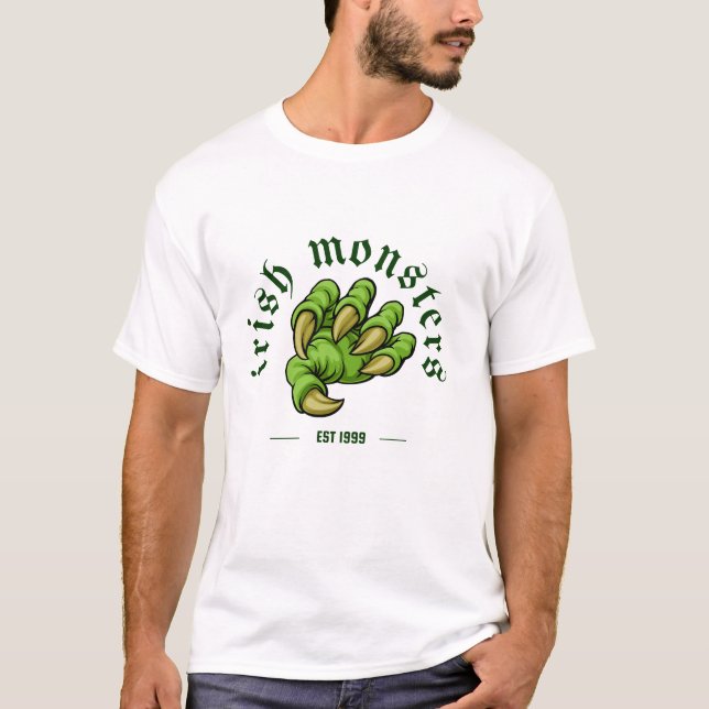Camiseta Dia de São Patrício monstro irlandês (Frente)