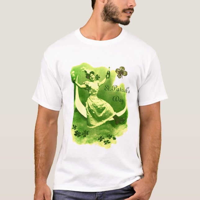 CAMISETA DIA DE SÃO PATRÍCIO MOON LADY COM SHAMROCKS MONOGR (Frente)