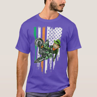 Camiseta Dia de São Patrício Motocross MX Irish Leprechaun