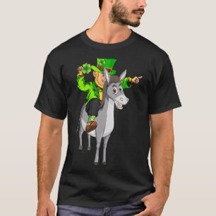 Camiseta Dia de São Patrício Mule de Riding Leprechaun