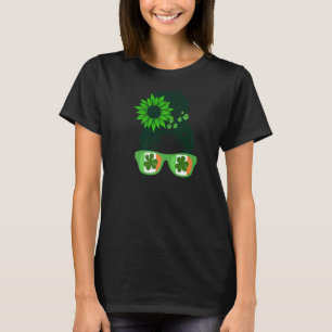 Camiseta Dia de São Patrício Mulher Leopardo Imprime Óculos