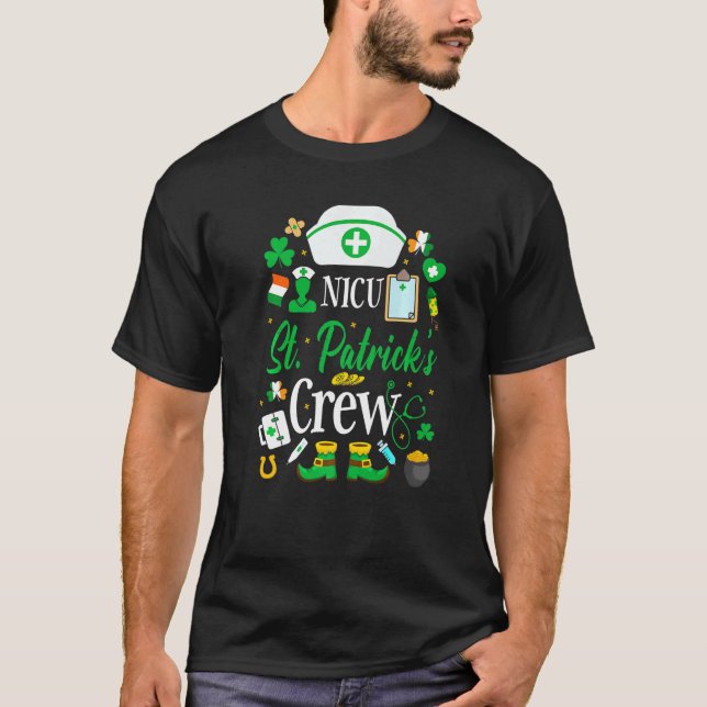 Camiseta Dia de São Patrício Nicu Nurse Dia de São Patrício (Frente)