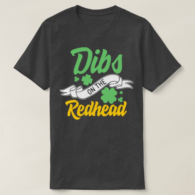 Camiseta Dia de São Patrício No Shamrock Irlandês Ruivo (Frente do Design)