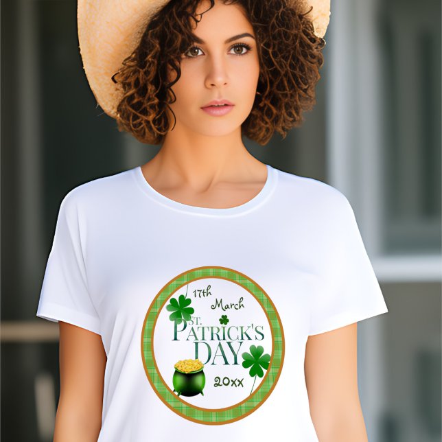 Camiseta Dia de São Patrício o' Dourado Shamrock (Criador carregado)