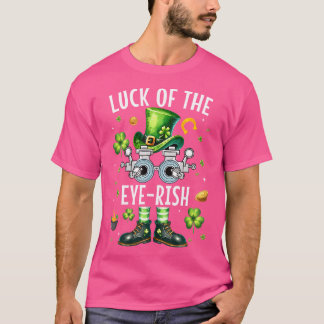Camiseta Dia de São Patrício Optometrista Irlandês Gnome Lu