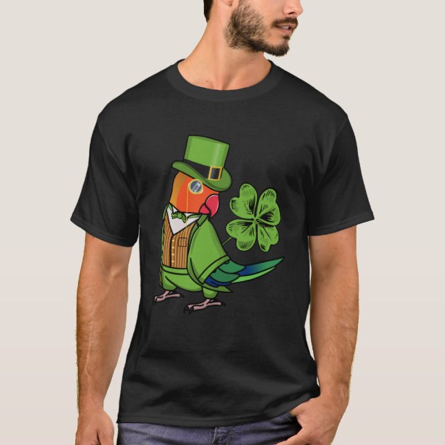 Camiseta Dia de São Patrício Papagaio I Fischers Lovebird (Frente)