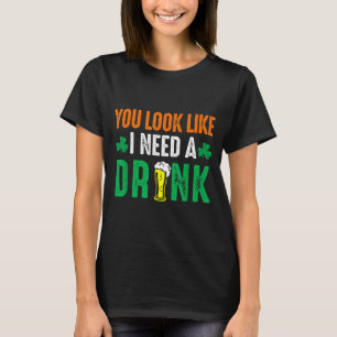 Camiseta dia de são patrício parece que preciso de uma cerv