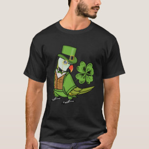 Camiseta Dia de São Patrício Parrot I Mustache Parakeet