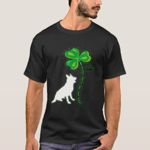 Camiseta Dia de São Patrício Pastor Alemão Meu Amuleto da S