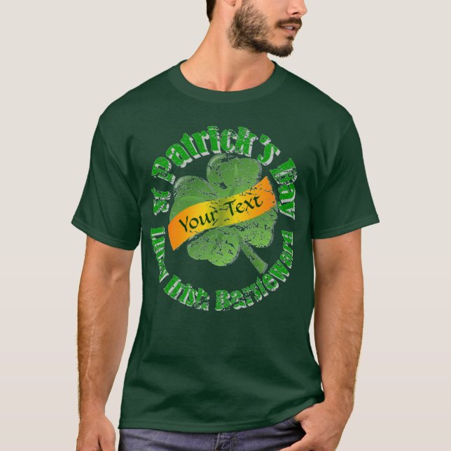 Camiseta Dia de São Patrício personalizado de shamrock (Frente)