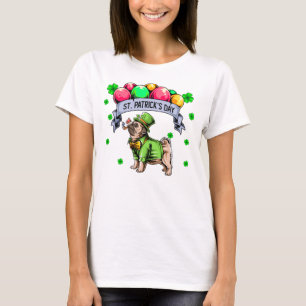 Camiseta Dia de São Patrício Pug Dog Leprechaun Irlandês