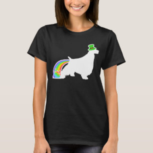 Camiseta Dia de São Patrício Rainbow Dog English Springer S