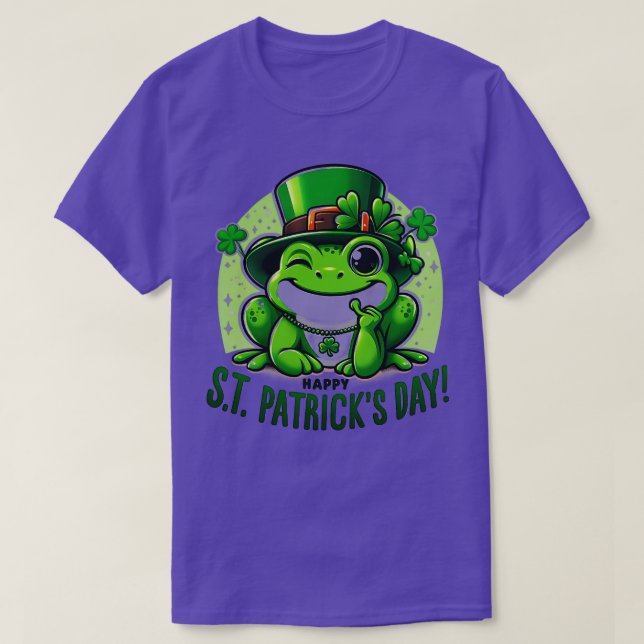 Camiseta Dia de São Patrício Sapo Face Santo Pattys Paddys  (Frente do Design)