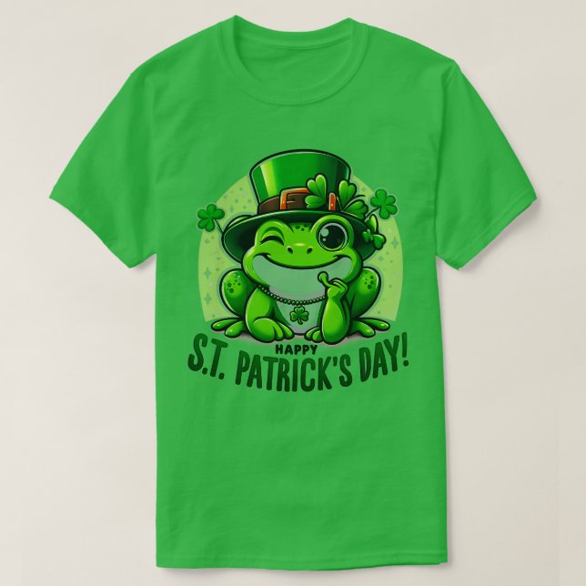 Camiseta Dia de São Patrício Sapo Face Santo Pattys Paddys  (Frente do Design)
