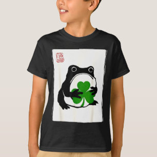 Camiseta Dia de São Patrício sapo rabugento trevo japonês