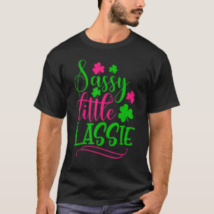 Camiseta Dia de São Patrício Sassy Little Lassie Shamrock