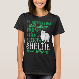 Camiseta Dia de São Patrício Saudações Feliz Sheltie La