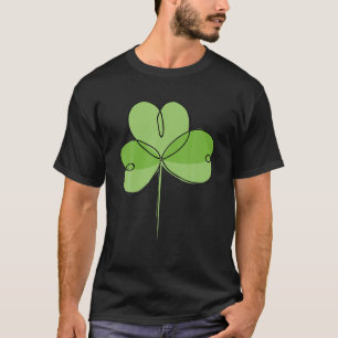 Camiseta Dia de São Patrício Shamrock 3 Folha de Arte