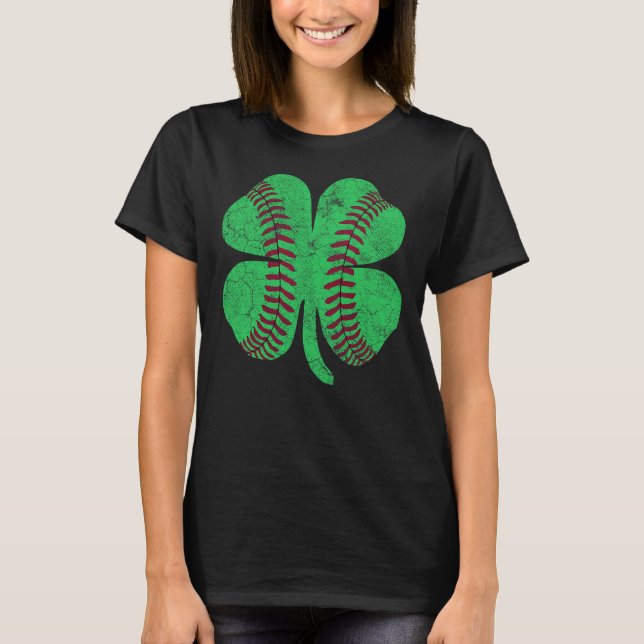 Camiseta Dia de São Patrício Shamrock Baseball Santo Paddy' (Frente)