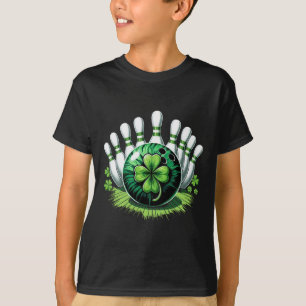 Camiseta Dia de São Patrício Shamrock Boliche Irlandês Para