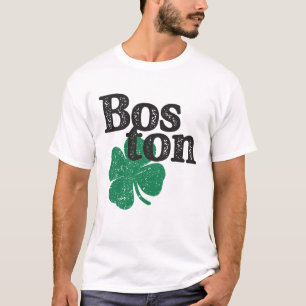 Camiseta Dia de São Patrício Shamrock Massachusetts Boston