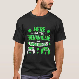 Camiseta Dia de São Patrício Shamrock Shenanigans jogando i