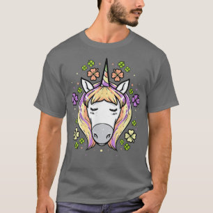 Camiseta Dia de São Patrício Shamrock Unicorn Girls Irish U