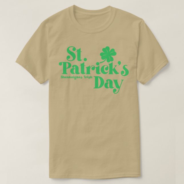 Camiseta Dia de São Patrício Shenanigans Irish Green Text (Frente do Design)