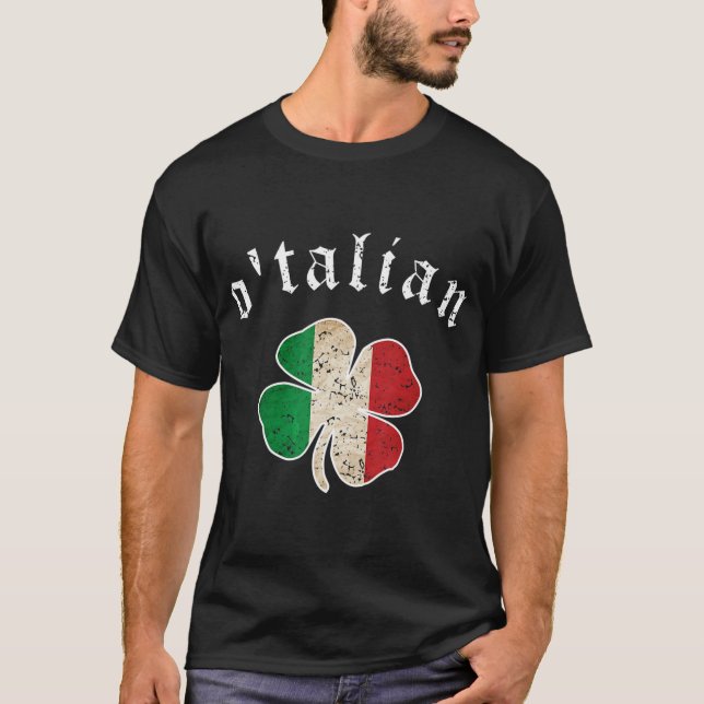 Camiseta Dia de São Patrício Shirt Irish O'talian Italy Sha (Frente)