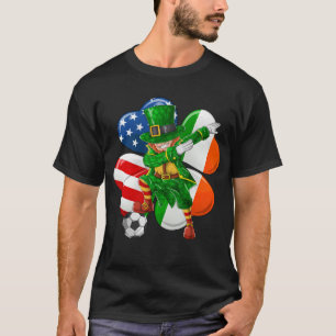 Camiseta Dia de São Patrício Soccer Dabbing Leprechaun