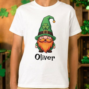 Camiseta Dia de São Patrício Sortudo Gnomo Leprechaun Fofo