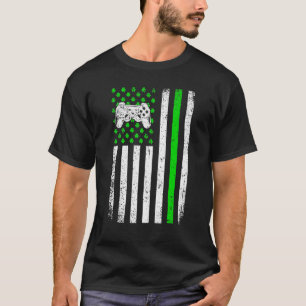 Camiseta Dia de São Patrício Sport Video Game Shamrock Retr