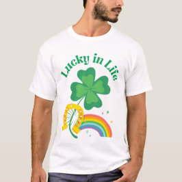 Camiseta Dia de São Patrício T-Shirt Lucky in Life