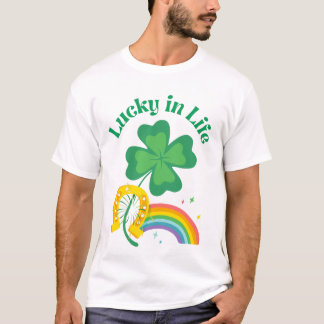 Camiseta Dia de São Patrício T-Shirt Lucky in Life