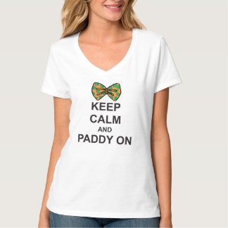 Camiseta Dia de São Patrício T-Shirt MANTER CALM e PADDY ON