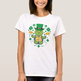 Camiseta dia de São Patrício tartaruga fofa