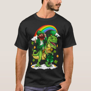 Camiseta Dia de São Patrício Trex Dino Leprechaun T Rex Din