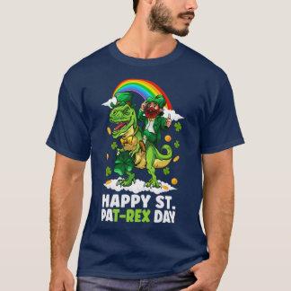 Camiseta Dia de São Patrício Trex Dino Leprechaun T Rex Din