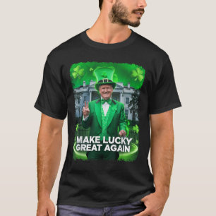 Camiseta Dia de São Patrício Trump Leprechaun Hat Torna Sor