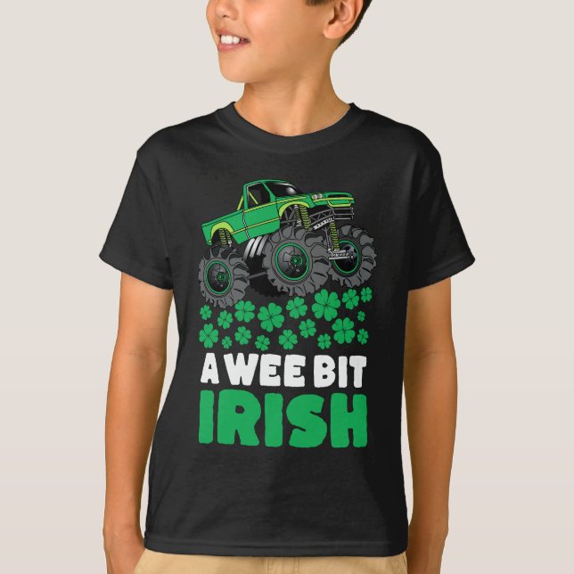 Camiseta Dia de São Patrício Um Caminhão De Monstro Irlandê (Frente)