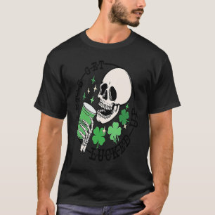 Camiseta Dia de São Patrício Vamos De Café Crânio Sai Do Lu