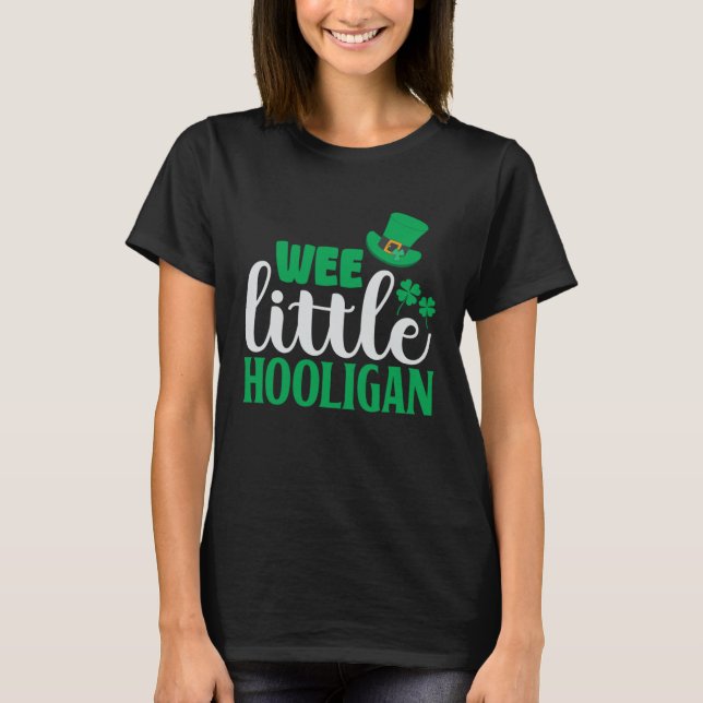 Camiseta Dia de São Patrício Wee Little Hooligan Boy 5 (Frente)