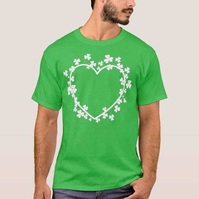 Camiseta Dia de São Patrício Women Shamrock coração Irish G (Frente)