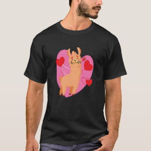 Camiseta Dia de São Valentim Alpaca Dia de São Valentim Lla