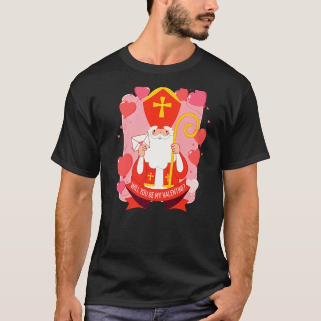 Camiseta Dia de São Valentim Católico Será (Frente)