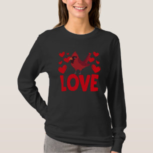 Camiseta Dia de São Valentim Corações Amor Cardinal Animal