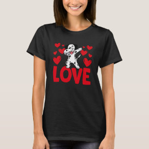 Camiseta Dia de São Valentim Corações Amor dálmata Animal M