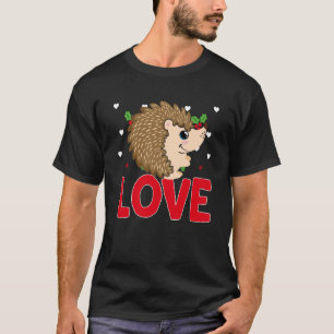 Camiseta Dia de São Valentim Corações Amorouriço Animal Mul