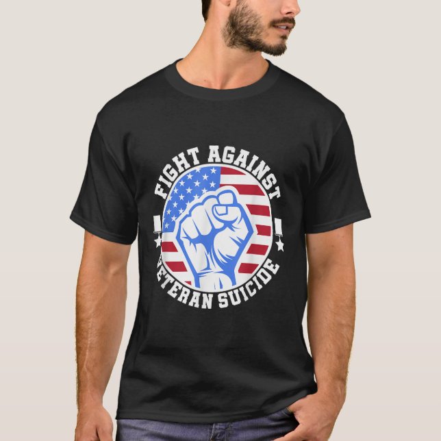 Camiseta Dia de Sensibilização Contra o Suicídio Veterano _ (Frente)