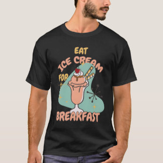 Camiseta Dia de Sorvete Para Iogurte Congelado Grátis Amor